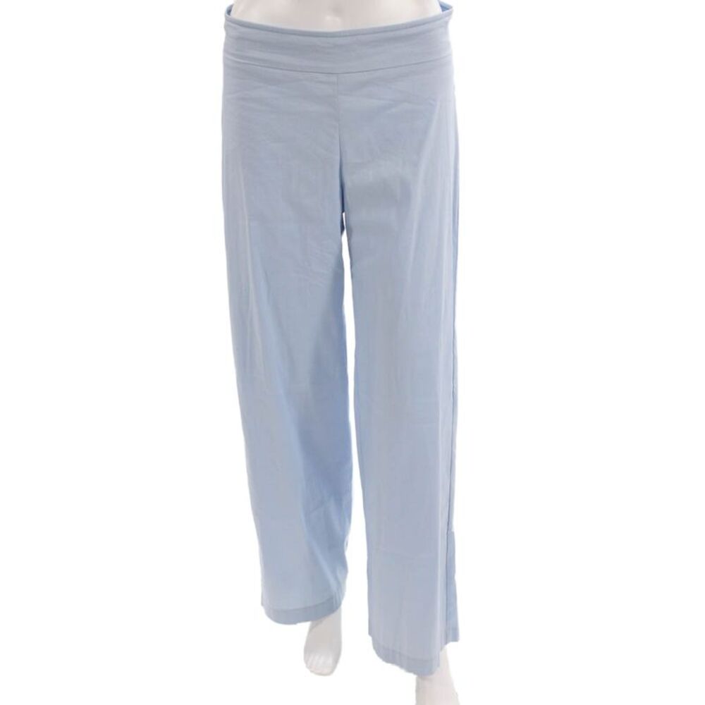 Avenue Montaigne Womens Cotton Blend Mid-Rise Straight Leg Pants Blue Size 2